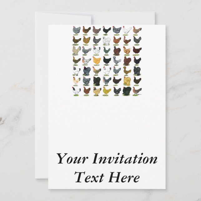 49 Chicken Hens Invitation (Front)