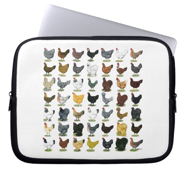 49 Chicken Hens Laptop Sleeve (Front)