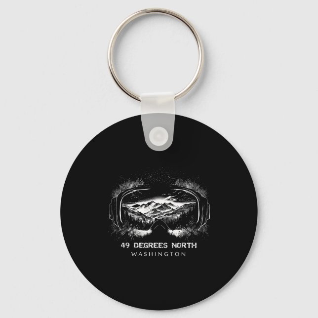 49 degrees north washington ski skiing skier  key ring (Front)