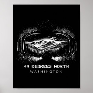 49 Degrees North Washington Ski Skiing Skier Poster