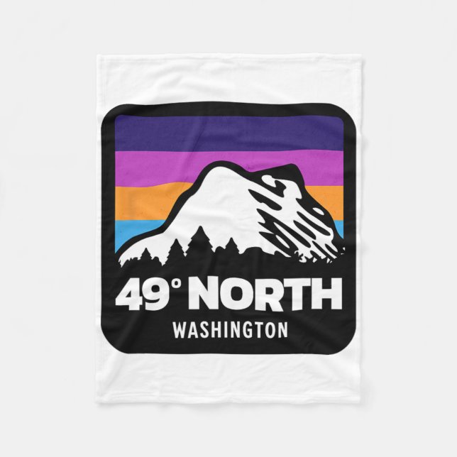 49 Degrees North Washington Snowboarding Skiing Fa Fleece Blanket (Front)