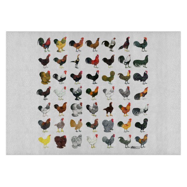 49 Roosters Cutting Board (Front)