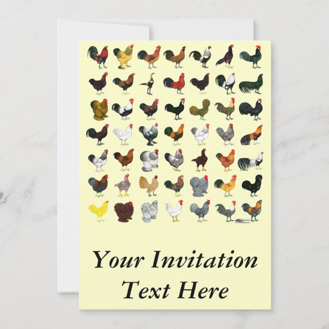 49 Roosters Invitation (Front)