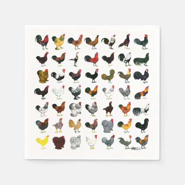 49 Roosters Napkin (Front)