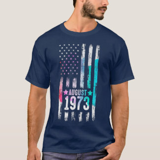49 Year Old, 1973 American Flag 49th Birthday  T-Shirt