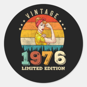 49 Year Old 1976 Vintage Women 49th Birthday Gift Classic Round Sticker