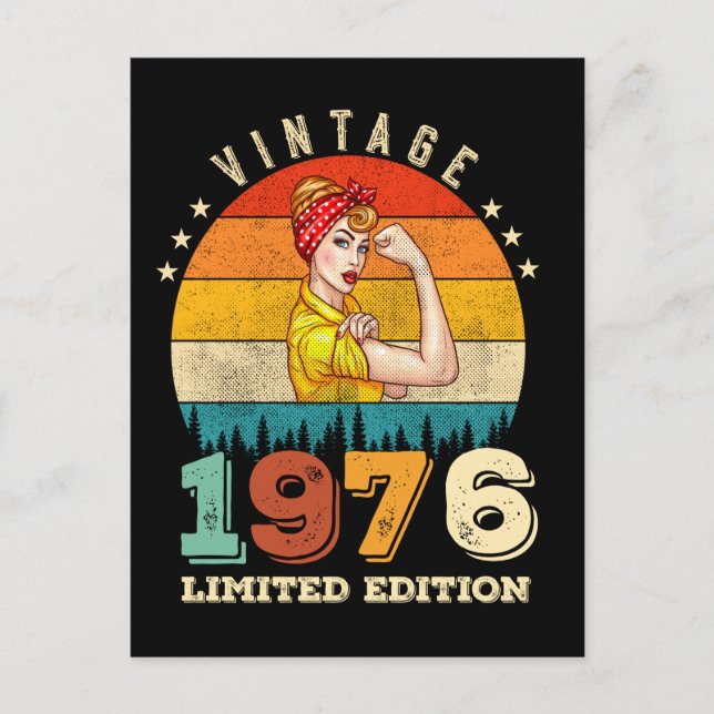 49 Year Old Bday 1976 Vintage 49th Birthday Women Postcard (Front)