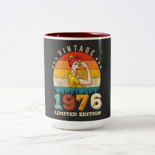 49 Year Old Bday 1976 Vintage 49th Birthday Women Two-Tone Coffee Mug