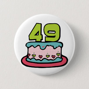 49 Year Old Birthday Cake 6 Cm Round Badge