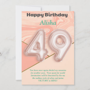 49 year old girls Happy Birthday card