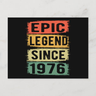 49 Years Old Bday 1976 Epic Legend 49th Birthday Postcard