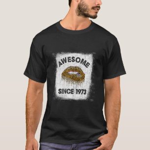 49 Years Old Birthday Awesome Since 1973 Leopard L T-Shirt