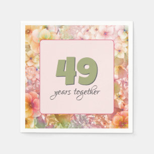 49th Anniversary Cosmos Floral Garden Napkin