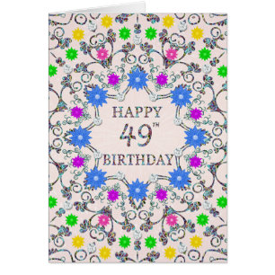 49th Birthday Abstract Flowers 