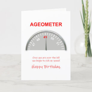 49th Birthday, Ageometer Reading Card