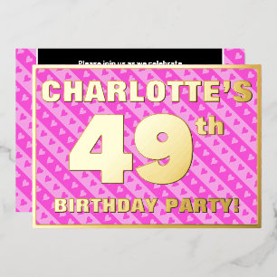 49th Birthday Party — Fun Pink Hearts and Stripes