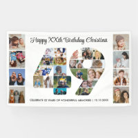 49th Birthday Party Number 49 Photo Collage