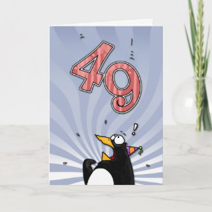 49th Birthday - Penguin Surprise Card