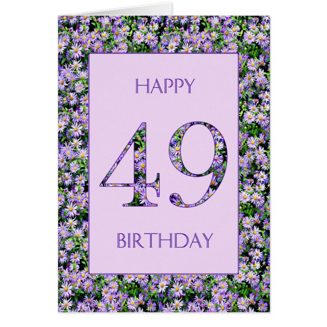 49th Birthday Purple Daisies (Front)