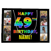 49th Birthday: Rainbow Text, Custom Photos & Name