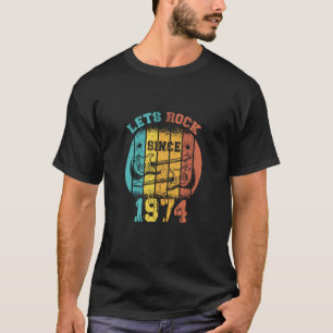 49th Birthday Vintage 1974 Retro 49 Years old Guit T-Shirt