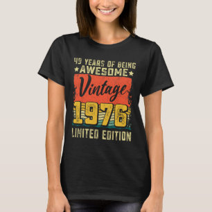 49th Birthday Vintage 1976 49 Years Old Bday Decor T-Shirt