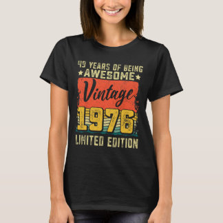 49th Birthday Vintage 1976 49 Years Old Bday Decor T-Shirt