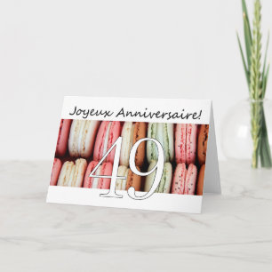 49th French Birthday Macaron-Joyeux Anniversaire! Card