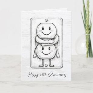 49th Wedding Anniversary Electrical Socket Card