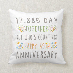 49th wedding anniversary traditional  cushion