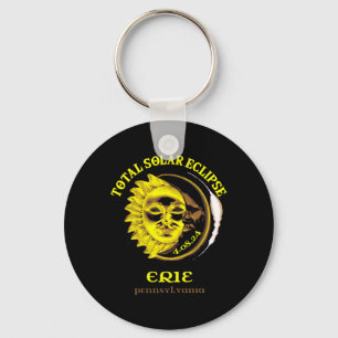 4.08.24 Total Solar Eclipse 2024 Erie Pennsylvania Key Ring