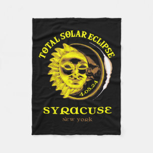 4.08.24 Total Solar Eclipse 2024 Syracuse York Fleece Blanket
