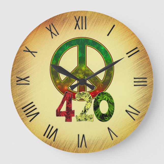 4 20 Peace Large Clock (Front)