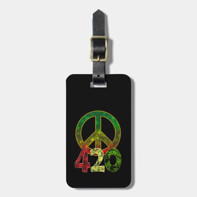 4 20 Peace Luggage Tag (Front Vertical)
