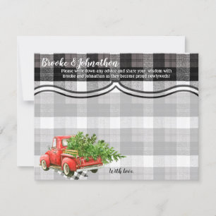 4.25x5.5 Advice Card XMAS Truck Baffalo Plaid Blac