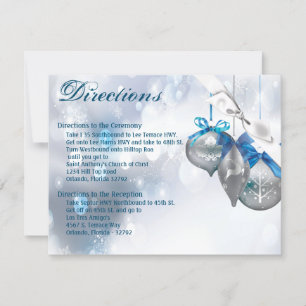 4.25x5.5 Direction Card Ornaments Snowflakes Snow