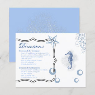4.25x5.5 Direction Card Seahorse Sea Ocean Beach