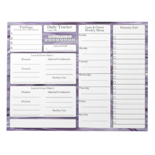 4-2-1 Meal Tracker   Planner   Grocery List Notepa Notepad