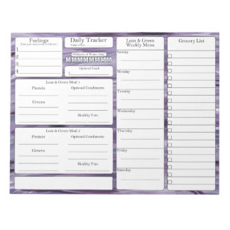 4-2-1 Meal Tracker | Planner | Grocery List Notepa Notepad