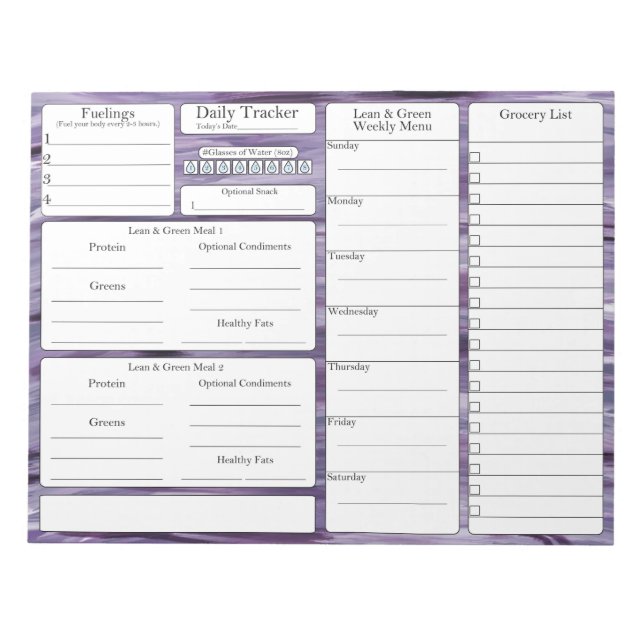 4-2-1 Meal Tracker | Planner | Grocery List Notepa Notepad (Front)