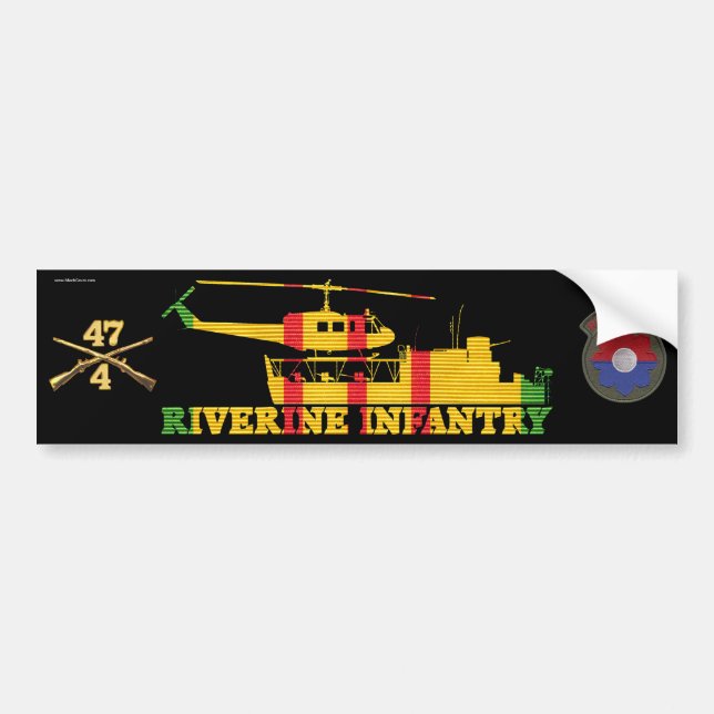 4/47th Inf. MRF ATC(H), Patch & Rifles Sticker (Front)
