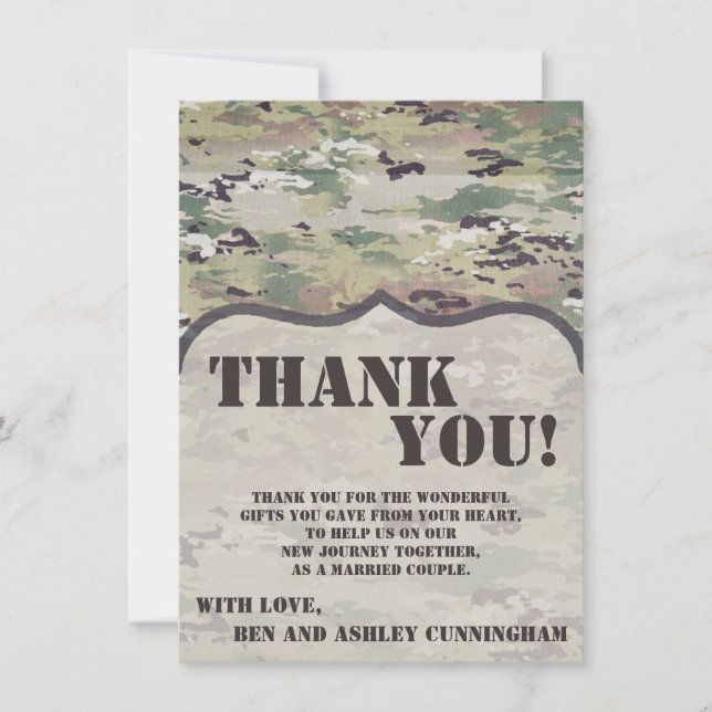4.5x6.25 Thank You Card Army OCP Camo Uniform Camo (Front)
