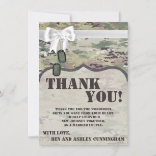 4.5x6.25 Thank You Card Army OCP Camo Uniform Camo
