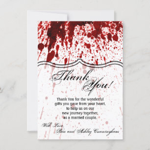 4.5x6.25 Thank You Card Blood Splatter Vampire Got