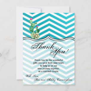 4.5x6.25 Thank You Card Boho Cacti Cactus Succulen
