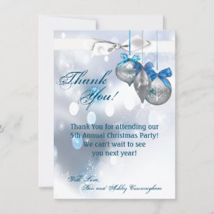 4.5x6.25 Thank You Card Ornaments Snowflakes Snow