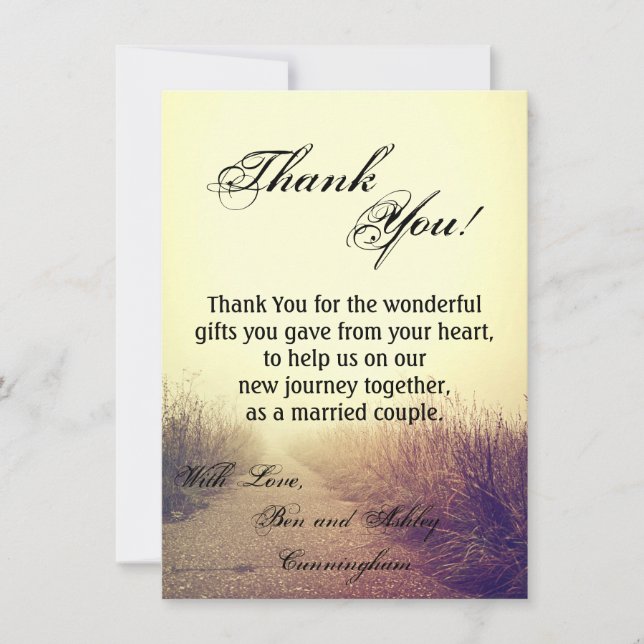 4.5x6.25 Thank You Card Sunrise Pathway Walkway Pa (Front)