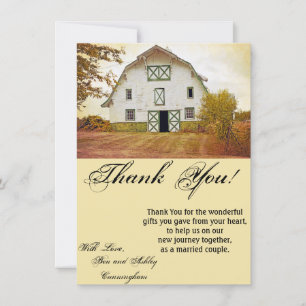 4.5x6.25 Thank You Card Sunset Barn Country Rustic