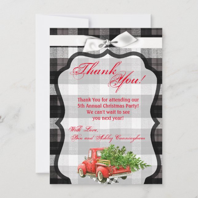 4.5x6.25 Thank You Card XMAS Truck Christmas Buffa (Front)