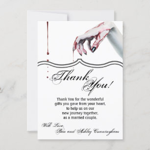 4.5x6.25 Thank You Card zombie blood drip vampire